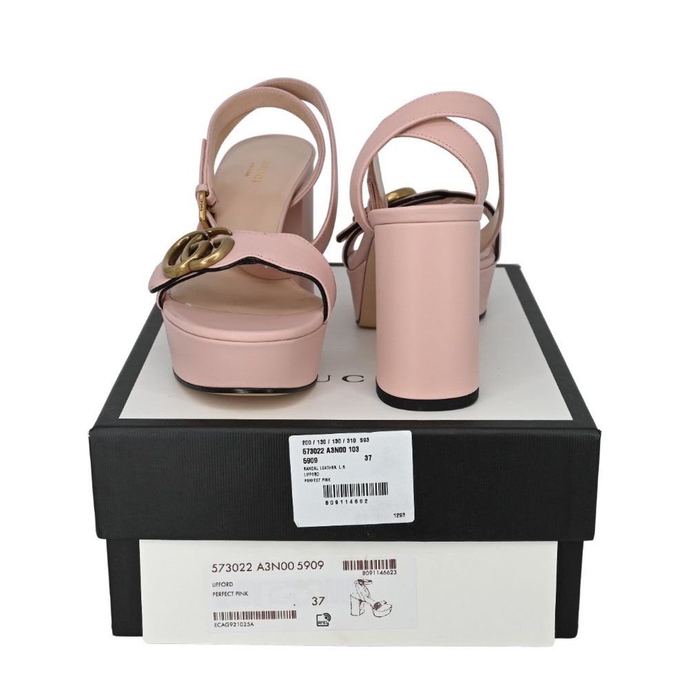 Gucci GG Marmont Leather Platform Sandals - Picture 8 of 16